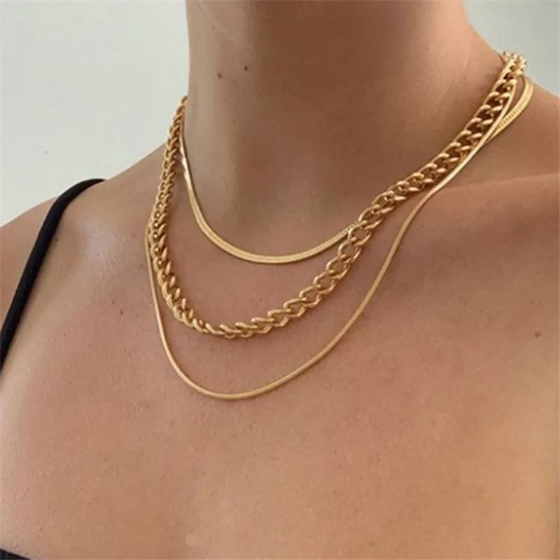 

Creative Temperament Three-layer Thick Chain Necklace Jewelry Accessories 2021