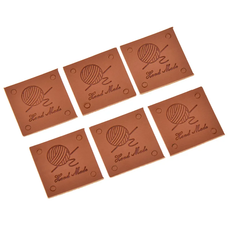 50 шт./лот квадратные кожаные этикетки для одежды ручной работы рукоделия шитья