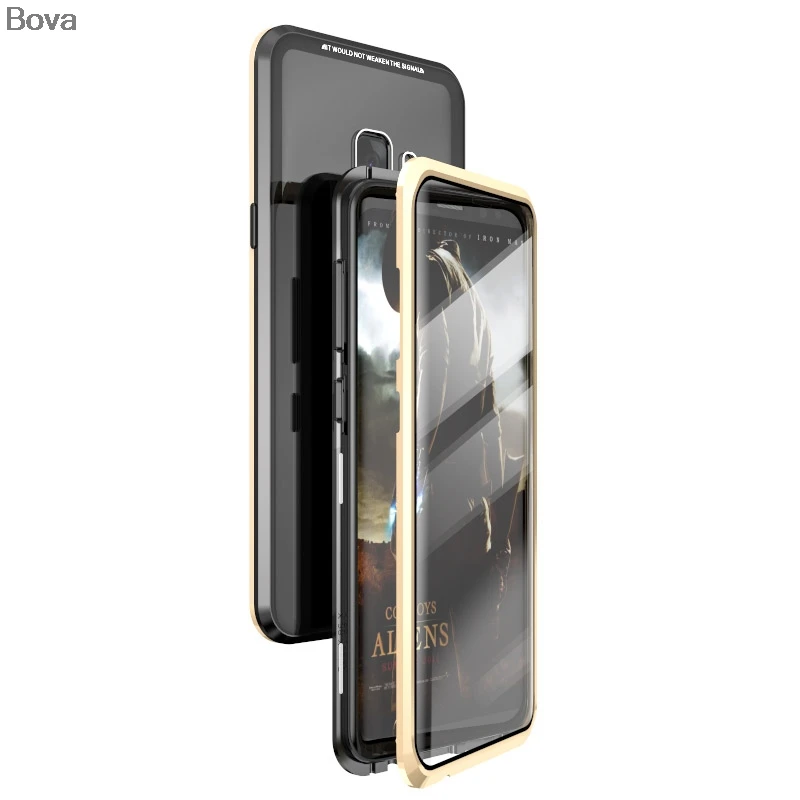 SMWCW Black Gold Роскошный Ультратонкий алюминиевый чехол-бампер Luphie для samsung Galaxy S9 и S9+ S9 Plus чехол - Цвет: SMWCW Black Gold