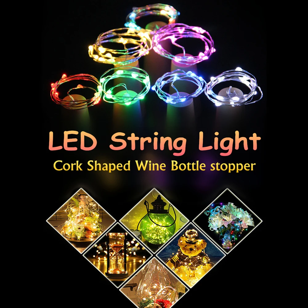 Светодиодная гирлянсветильник 2 м RGB из медной проволоки лампа для домашнего