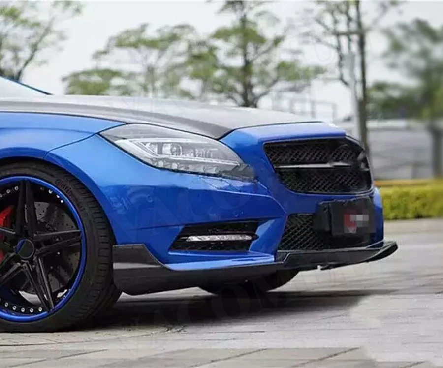 Для W218 углеродное волокно передний спойлер для Mercedes Benz CLS класс W218 CLS350 550 CLS63 2012 2013 передний бампер сплиттеры защита