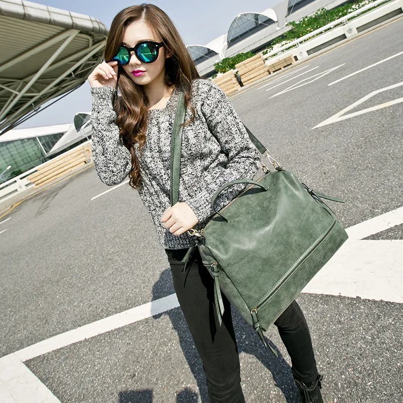 

Women's Bag 2021 Autumn/winter New Retro Motorcycle Bag Retro Abrasive Leather Big Bag Ladies Portable Shoulder Bag