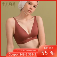 sujiin seamless bra womens cross push up underwear minimalism gather small breast wire free womens bras female tops mx102