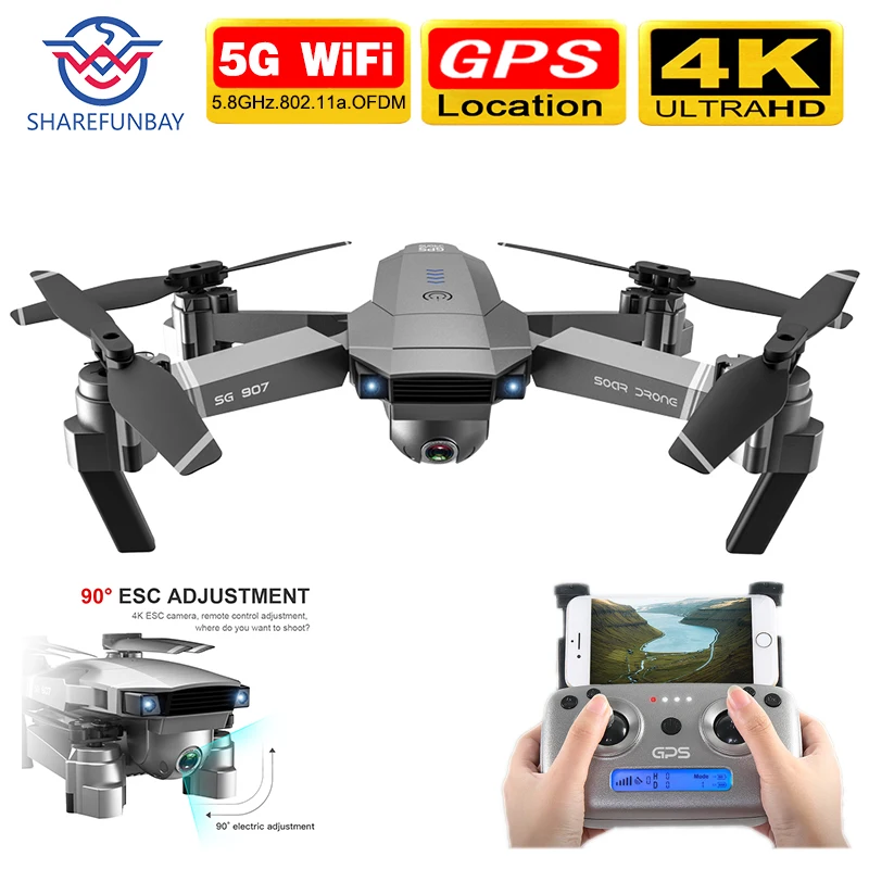 SHAREFUNBAY Дрон SG907 gps HD 4K 1080P 5G wifi Двойная камера 50x зум Квадрокоптер и полёт 20 минут| |