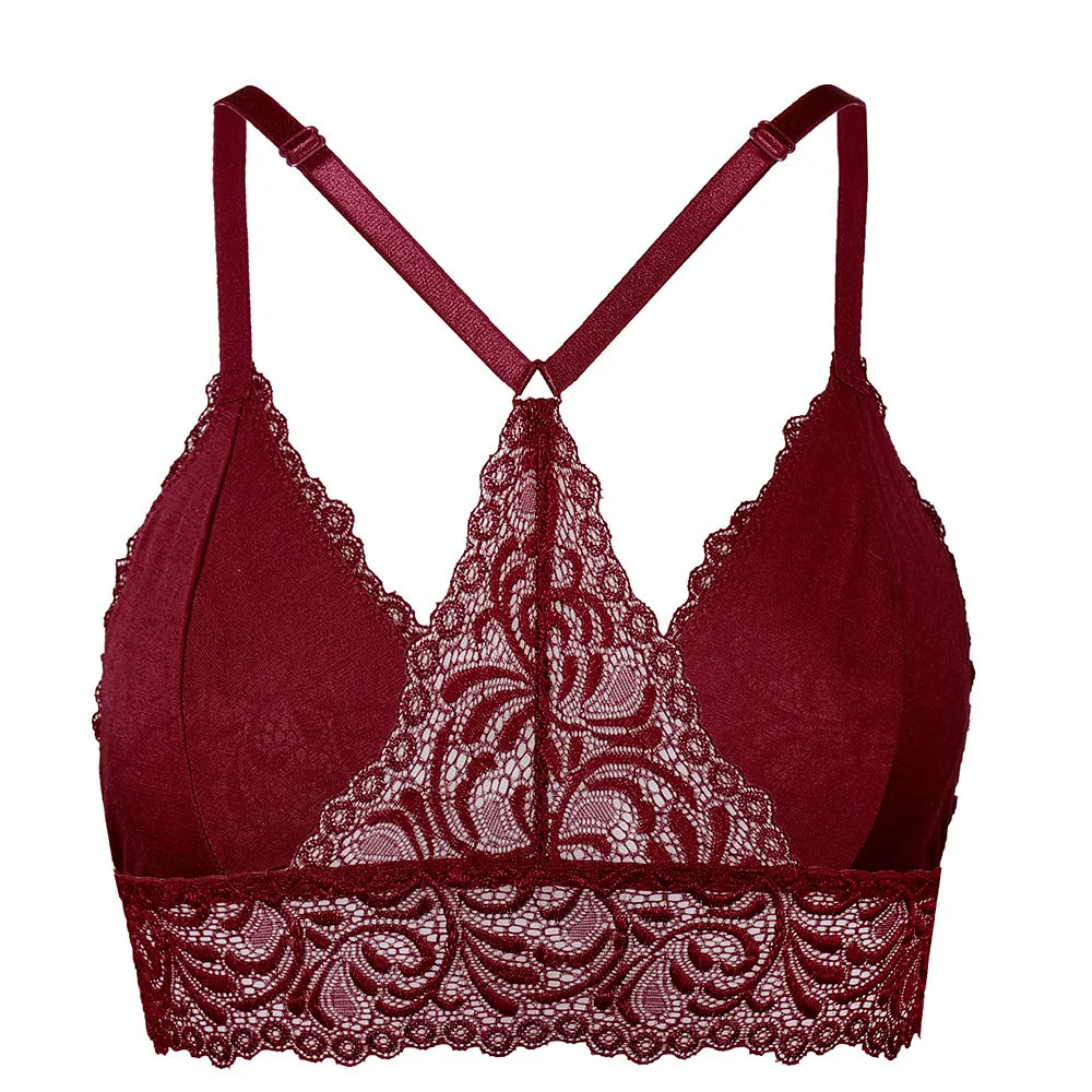 

Lace Bra For Women Sexy Floral Push Up Lingerie Female Wire Free Bras Ladies Seamless Backless Breathable Underwear 2021