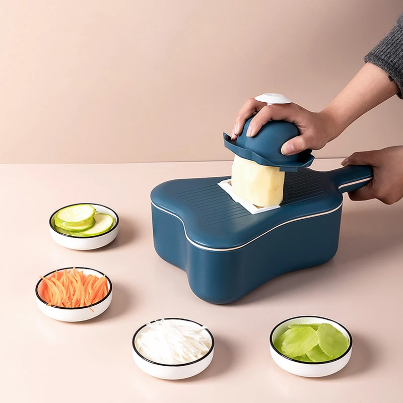 

Multifunctional Vegetable Cutter Fruit Slicer Grater Shredder Drain Basket Slicers 8 in 1 Gadgets Potato Chips French Fries Tool