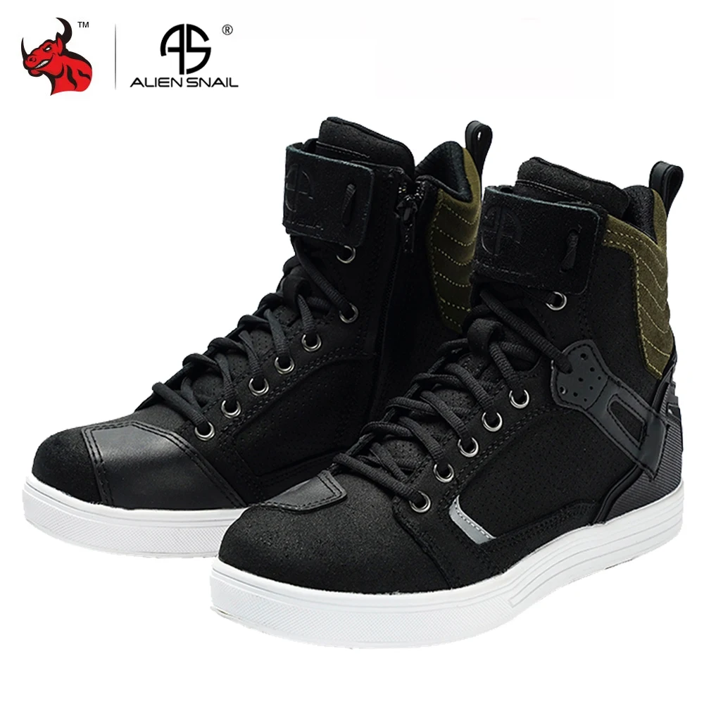 NEW Motorcycle Boots Men Casual Shoes Microfiber Leather Moto Motocross Riding Boots Summer Breathable Motorbike Shoes