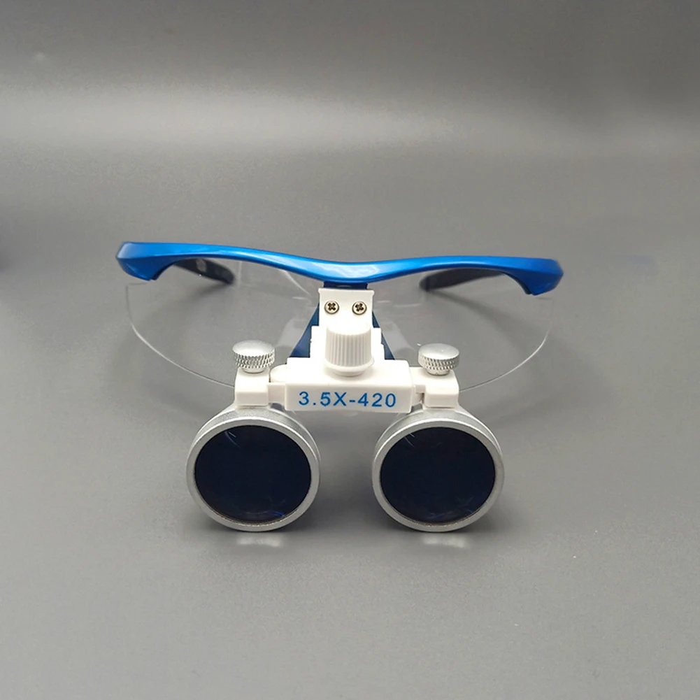 

3.5X420mm Dental Magnifier Portable Dentist Surgical Magnifier Medical Magnification Binocular for Dental Exams Blue