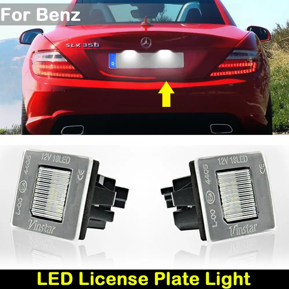 Для Benz A CLASS W176 W156 R172 GL X166 GLE M W166 Вито W447 Белый светодиодный номерной знак
