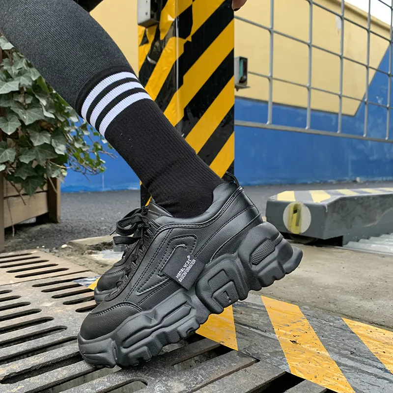 Женские кроссовки из ПУ кожи белые на толстой подошве для бега весна 2020 | Спорт и