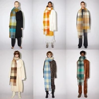 ac studios men and women general style cashmere scarf designer acne blanket scarf womens style colorful plaid tzitzit imitation