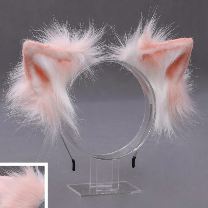 

Furry Plush Foldable Ear Headband Kawaii Simutation Animal Cosplay Hair Hoop M7DD