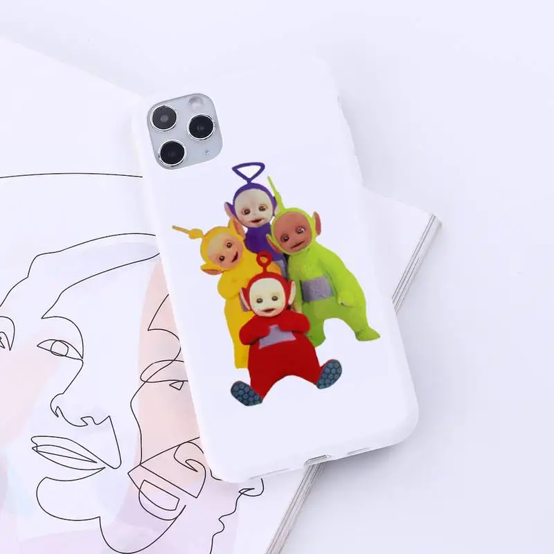 

Cute Teletubbies cartoon funny pattern luxury shell Phone Cases Candy Color for iPhone 6 7 8 11 12 s mini pro X XS XR MAX Plus