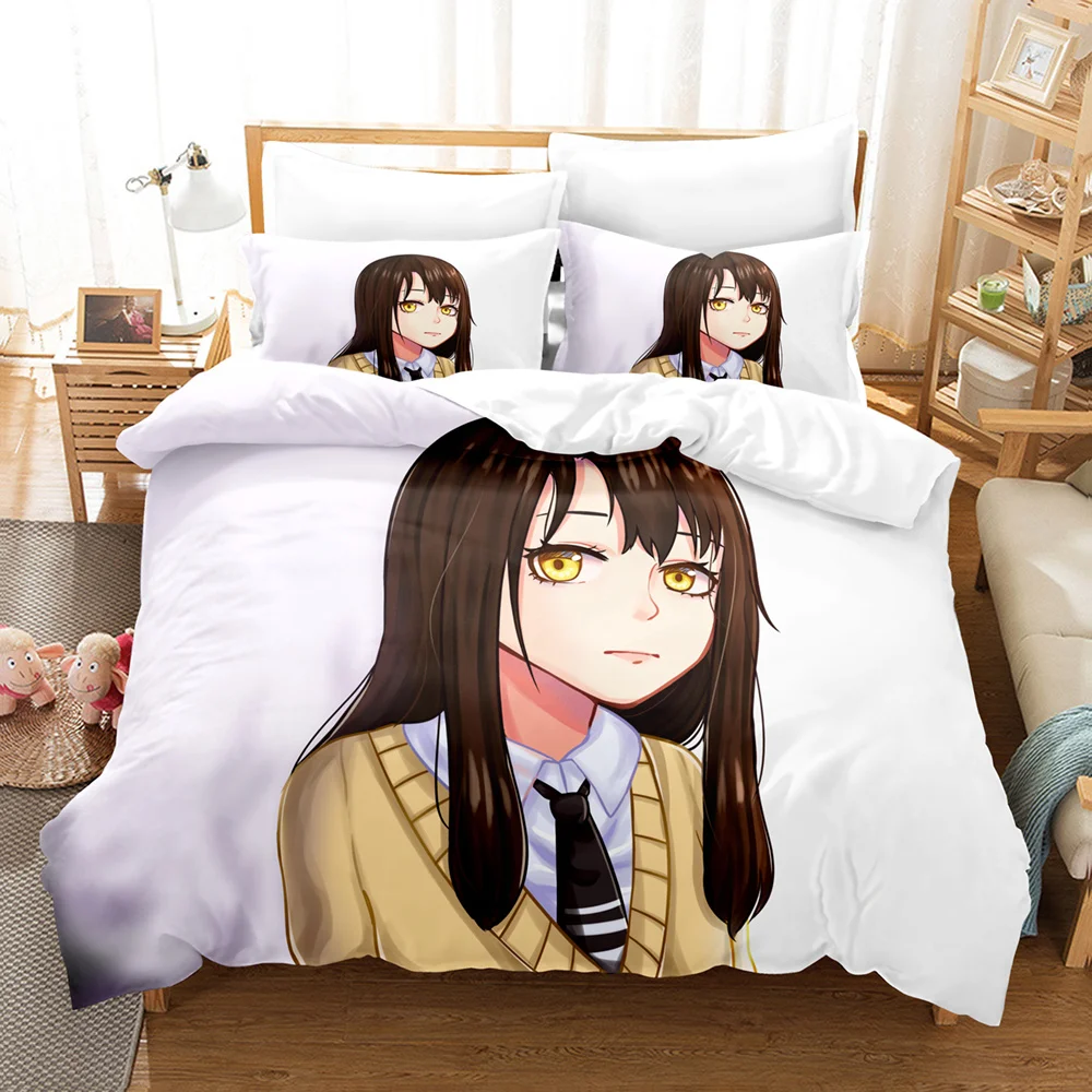 

Mieruko-chan Bedding Set 3D Anime Printed Boys Girls Gift Bedroom Decor Single Twin Full Size Home Textiles Dropshipping
