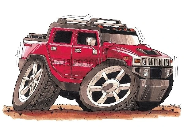 Футболка Hummer H2 с мультяшным принтом Koolart 1671 доступны другие цвета | Мужская одежда