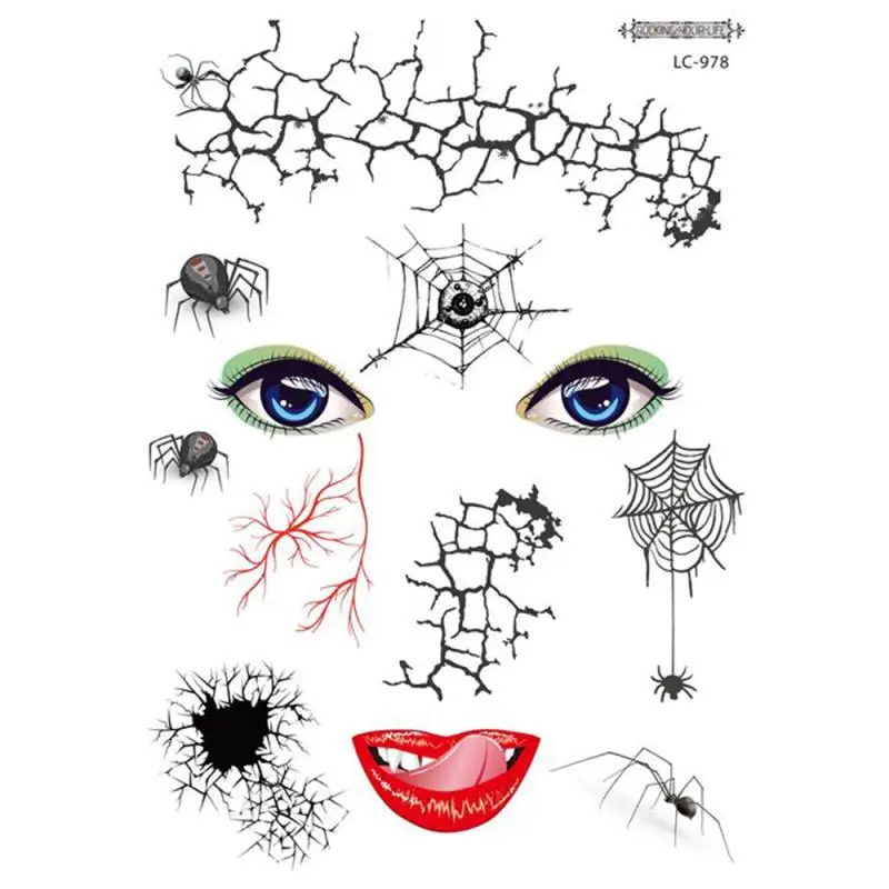 Водонепроницаемая 3х наклейка на Хэллоуин атмосфера смешные пятна маскарад