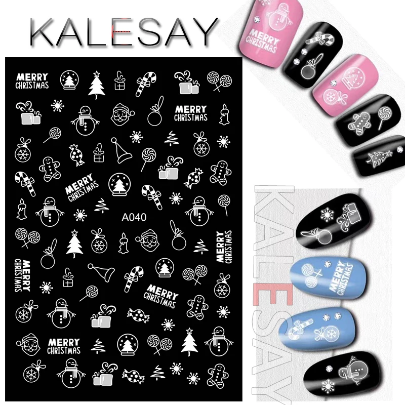 Рождественские наклейки для дизайна ногтей Декоративные самоклеящиеся маникюра