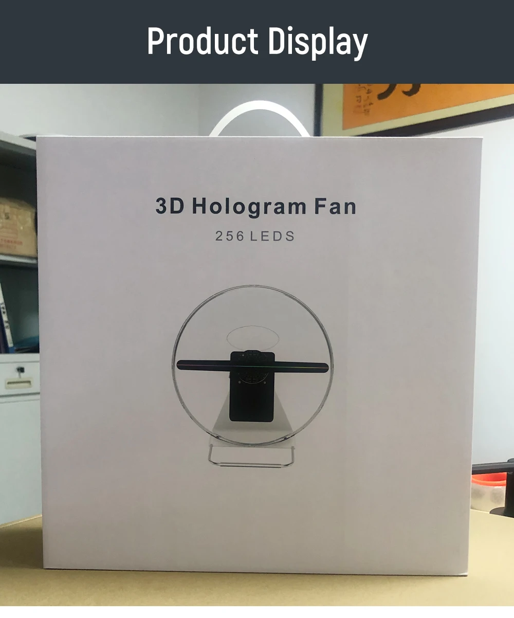 Портативный Перезаряжаемый Настольный голографический дисплей 3D Голограмма светодиодный вентилятор 30 см