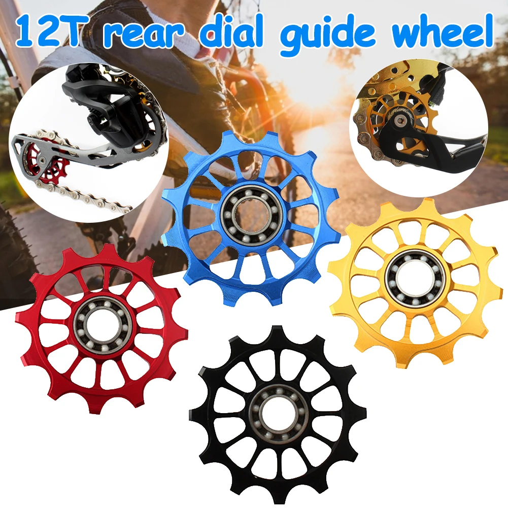 

12T Bike Rear Derailleur Positive/Negative Jockey Roller Aluminum Alloy Guide Wheel MTB Road Bike Lubrication Pulley Accessories