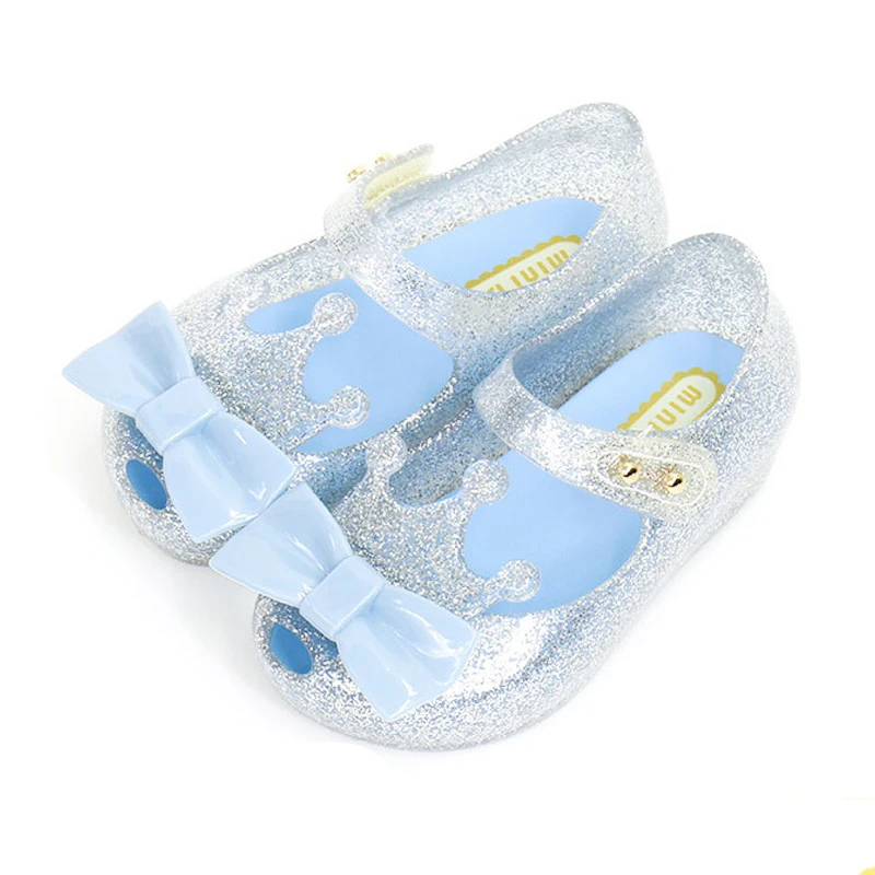 

2021 Spring Summer Crown Bow Baby Girl Shoes Sandals Jelly Shoes Waterproof Non-slip Cute Rain Boots Children Fashion Shoes