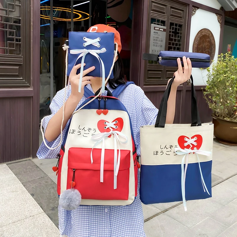 

Solid color Backpack Canvas Women Shoulder Bag Japanese style Bagpack School Backpack Teenager Girl Backbag Mochilas Female
