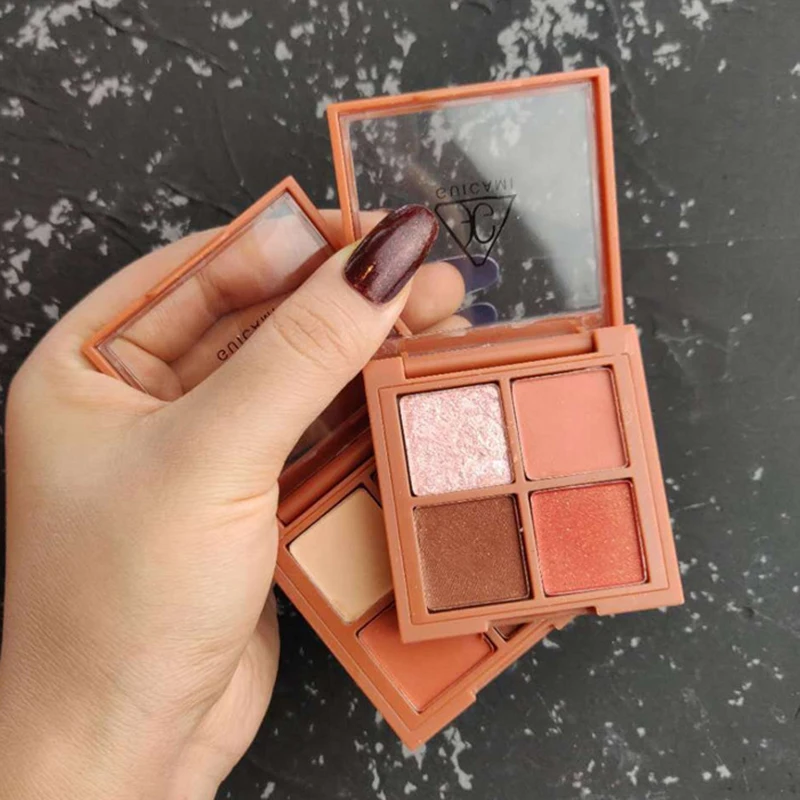 Матовая палитра теней для век Корея 4 цвета блестящая нюдовая пудра пигменты