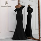 Сексуальное черное вечернее платье на одно плечо, вечерние платья, элегантные вечерние платья, женские вечерние платья на выпускной