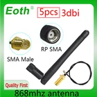 EOTH 5 шт. 868 МГц антенна 3dbi sma мама 915 МГц lora антенна iot модуль lorawan антенна ipex 1 SMA Штекерный Удлинительный кабель
