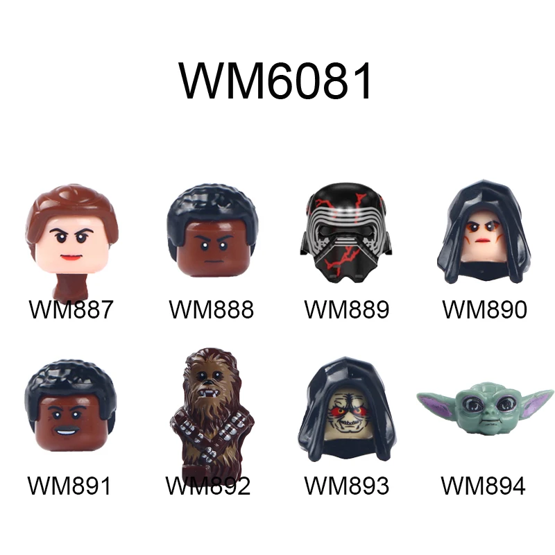 

WM887 WM888 WM889 WM890 WM891 WM892 WM893 WM894 WM6081 Figures Heads Movie Series Bricks Building Blocks Educational Toy For Kid
