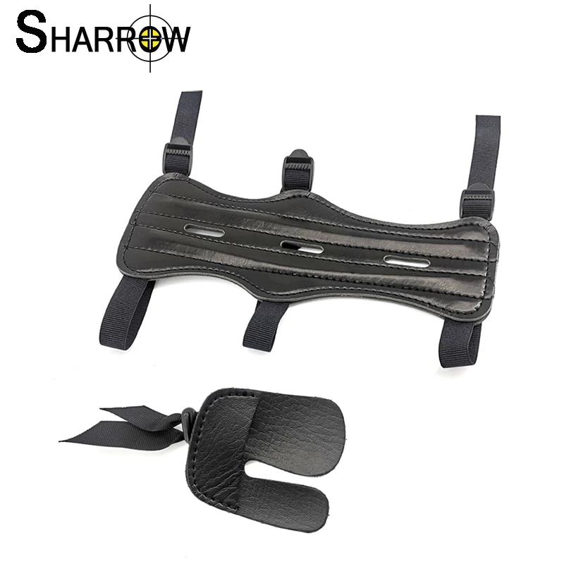 

1set Archery Arm Guard Protection Forearm Safe Equipment Finger Guard Adjustable Bows and Arrow Shooting Hunting Accessories