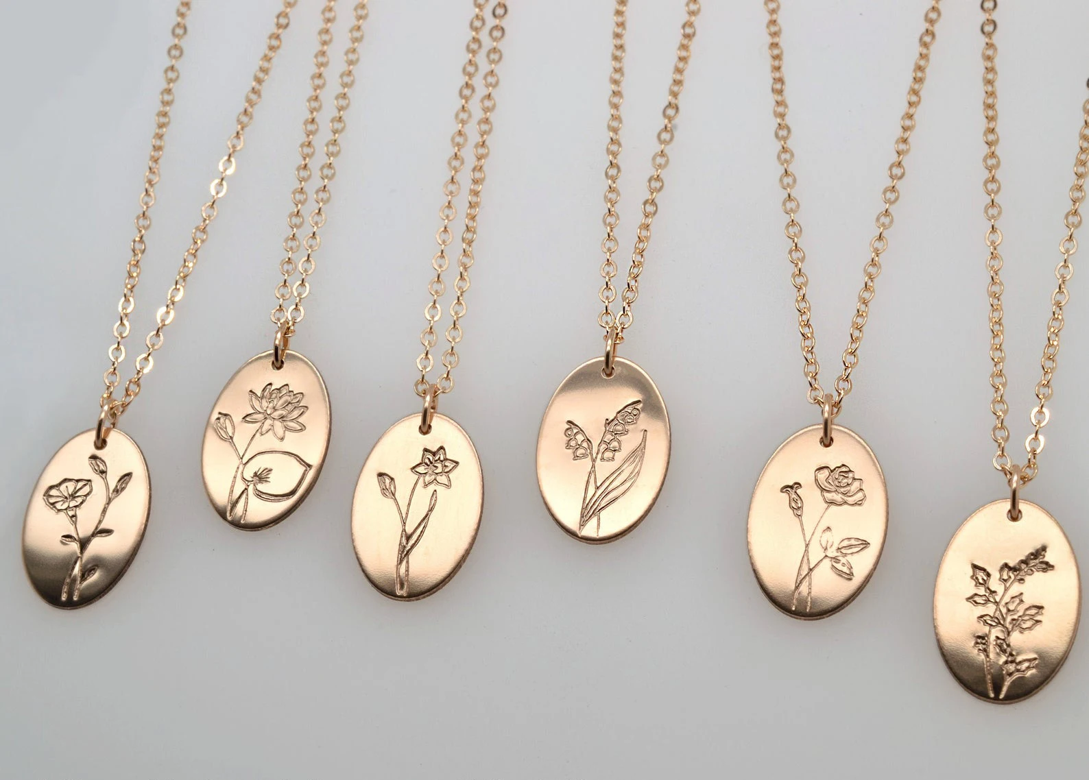 

FYN68 специальное овальное персонализированное ожерелье с отпечатанным цветком для родов и месяцев рождения ожерелье с цветком подарок на Ро...