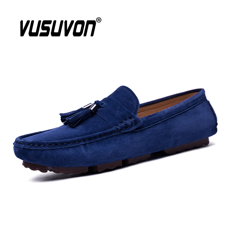 5 цветов Мужские лоферы из замши Модная удобная повседневная обувь дышащие