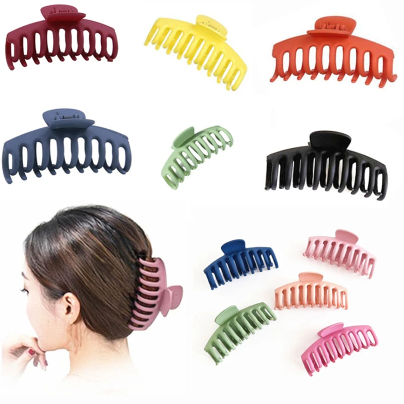 

Hot sale solid color claw clip big hair clip crab hair claw bath clip ponytail clip ladies and girls hair accessories gifts