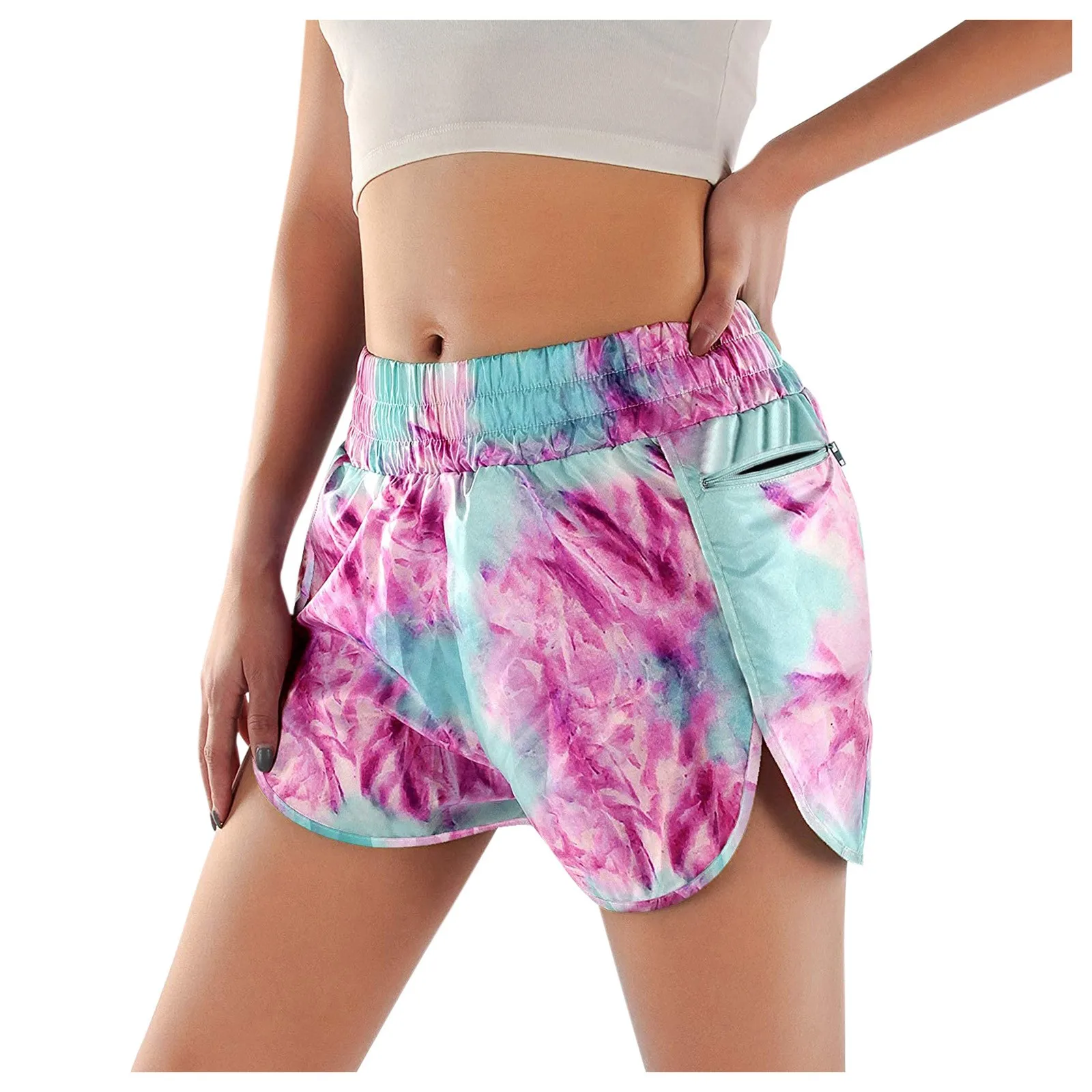

Women's Casual Sport Print Running Pocket Workout Fashion Shorts Outdoor Walking Beach Short Pants Dropshipping