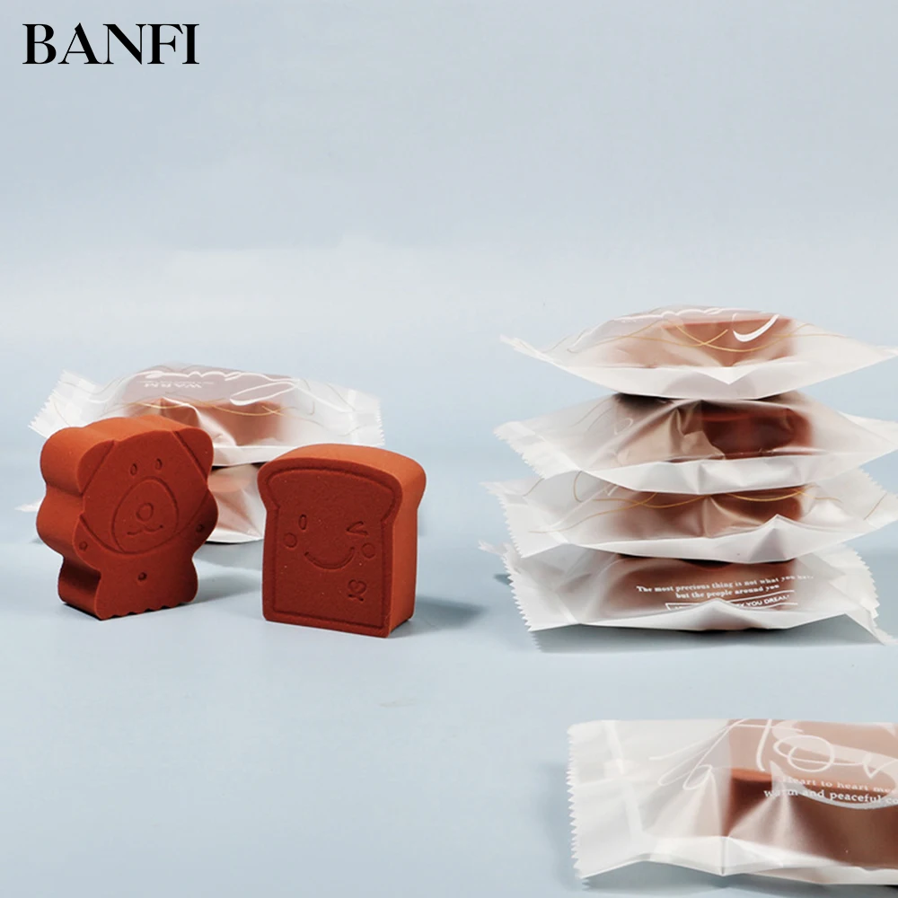 

BANFI Cute Bear Cookie Makeup Sponge Puff 2021 New Wet Dry Beauty Egg High Quality Remover Exquisite Base Make Up Tool