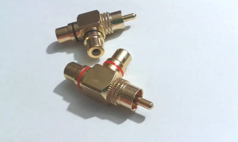 20 pcs Gold Plated 1 Male to 2 Female RCA Splitter Adapter AV Video Audio New | Обустройство дома