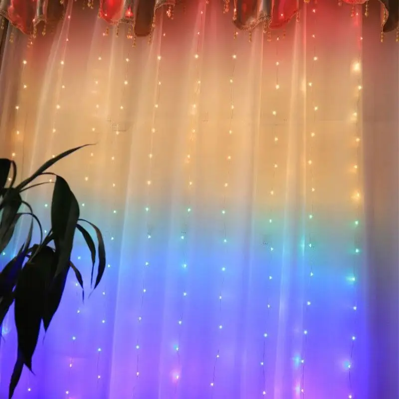

3MX2.8M LED Curtain Garland Christmas Leds String Lights Festoon Remote Control New Year Window Decorations for Home Guirlande
