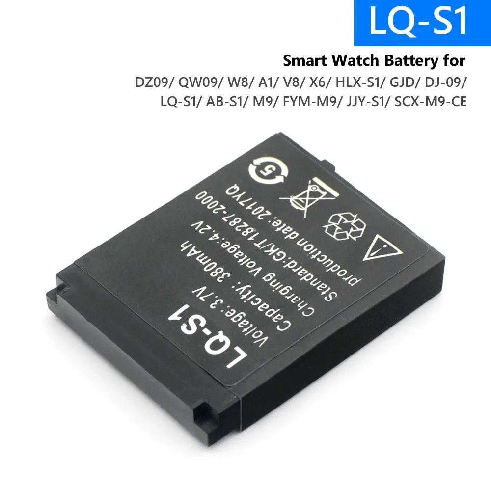 LQ S1 3 7 V 380mAh GTF батарея для умных часов прочная литиевая аккумуляторная QW09 DZ09