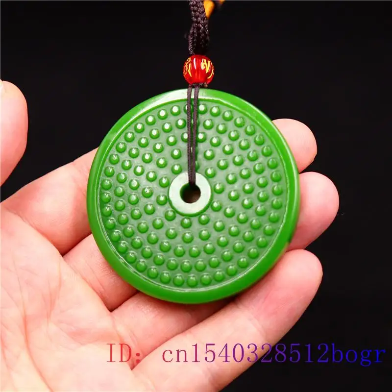 

Jade Yubi Pendant Carved Jadeite Necklace Gifts Charm Amulet Chinese Natural Fashion Double sided Jewelry