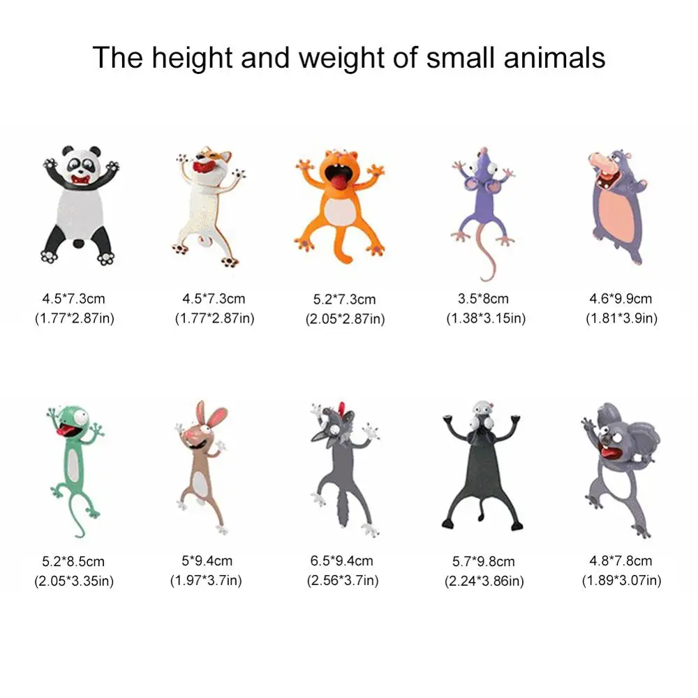 

2021 Bookmark 3D Cartoon Marker Animal Bookmarks Funny Student School Stationery Children Gift Resin Bookmark Of Pages