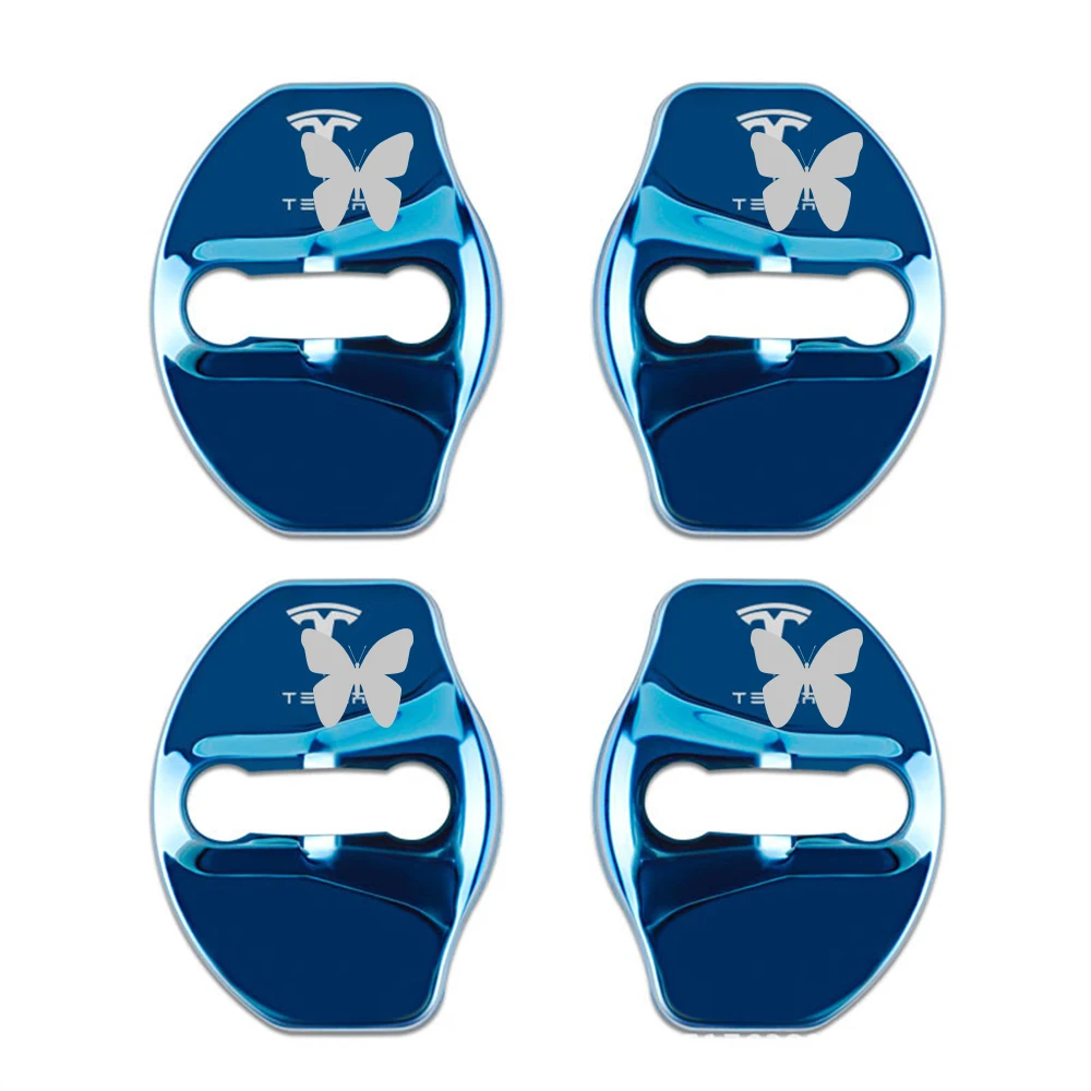 

For Tesla Model Y 3 2021 Stainless Steel Car Door Lock Buckle Cover Auto Case Protection Stickers For Tesla Model 3