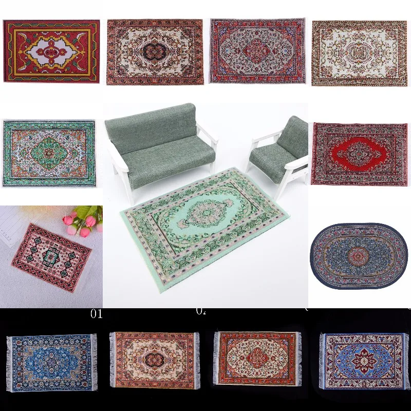 1:12 ковровый мини коврик миниатюрный тканый турецкий ковер кукольный домик ковёр