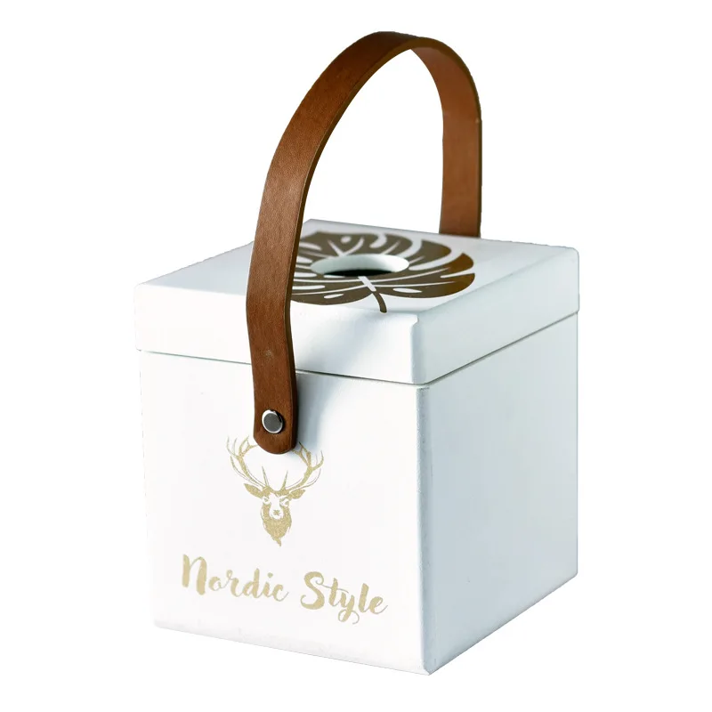 

Creative Nordic Simple Wooden Tissue Box Restaurant Home Dining Table Coffee Table Portable Pumping Box Tissue Storage Box