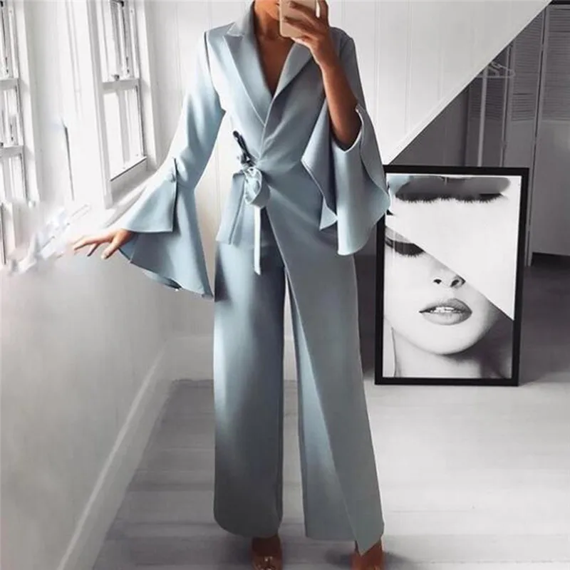 Модный темпераментный комбинезон из двух частей с асимметричным Расклешенным