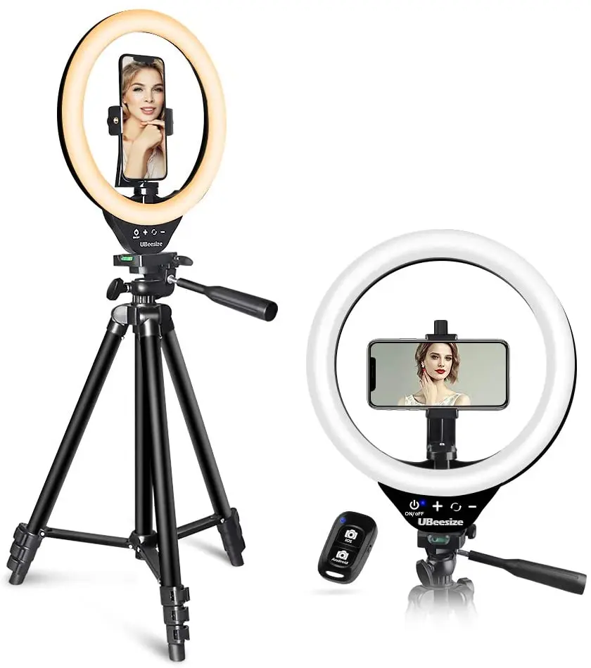 

Светодиодное кольцо UBeesize 10 ''с подставкой и держателем для телефона