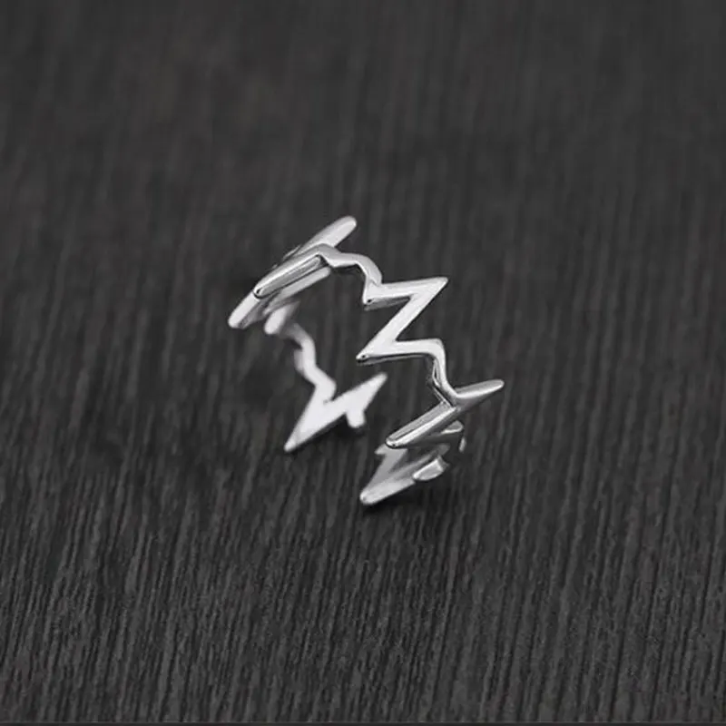 925 стерлингового серебра модного серебристого цвета волны кривой регулируемые