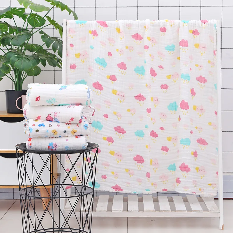 

100% Gauze Baby Bath Towels Kid Bath Towels Infant Baby Toallas Baby Stuff For Newborns Baby Blanket Quilts Newborn baby Holding