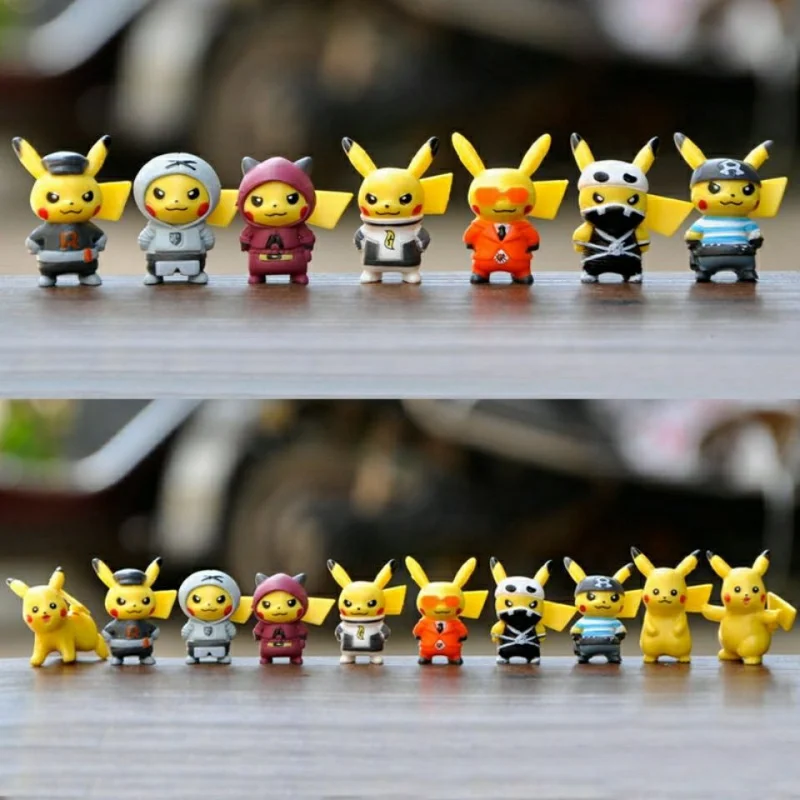 

10pcs / sets cartoon movie Pokmon Action figure mini toy doll 4CM Pikachu Action figure model children gift birthday gift