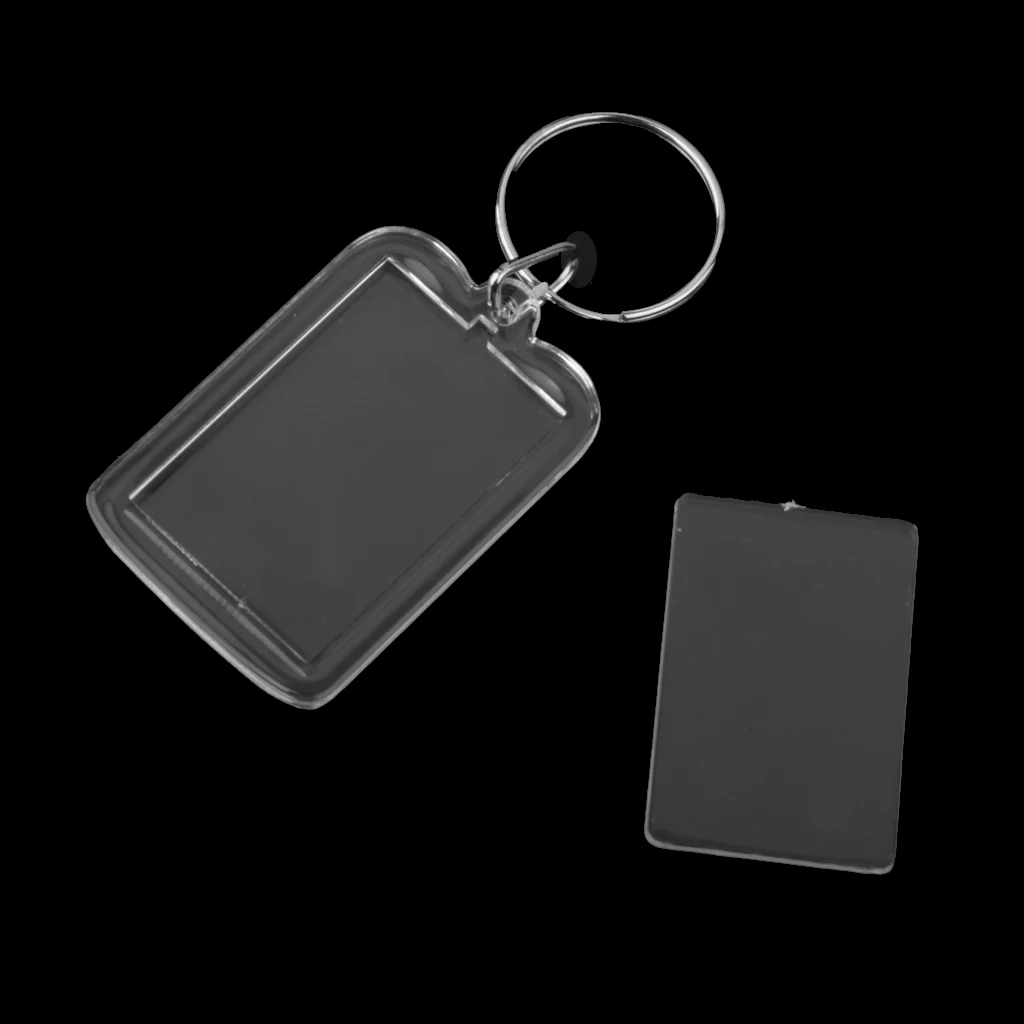 

20 Pieces Premium Oblong Clear Acrylic Blanks Photo Picture Keyrings Key Fob 38x25mm