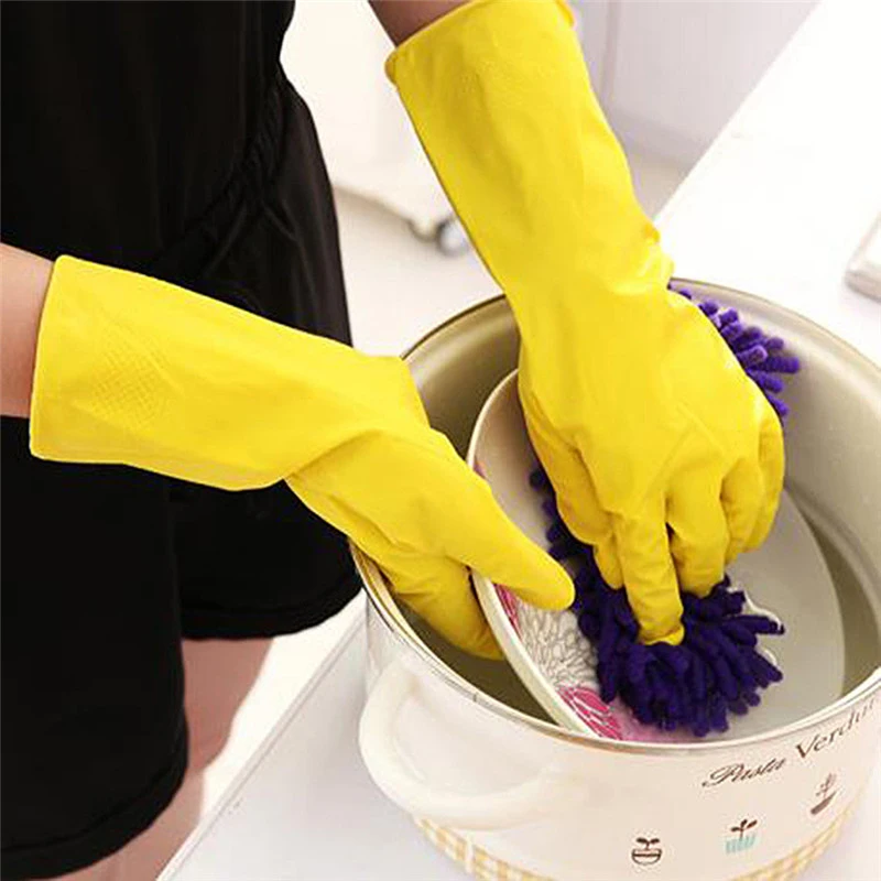 

Fashion Dishwashing Glove Onvenient Cleaning Latex Rubber Kitchen Anti Skid Waterproof Creative High Quality Household Gloves